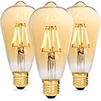 Alampia Bombilla LED E27 Vintage Regulable- Edison Decorativa Lámpara ST64- 4W 2200K Luz Blanca Cálida- Bombilla Retro…